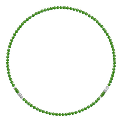 CIGALONG龙梓嘉东方竹和田玉碧玉项链耳钉S925新中式珠宝新年礼物