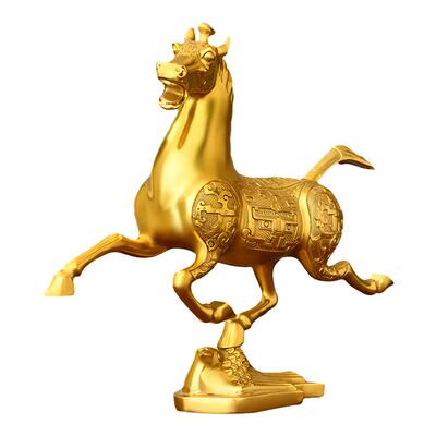 黄铜马踏飞燕摆件生肖马店铺装饰