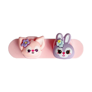 可爱卡通立体磁吸桌面数据线固定器充电耳机线理线器收纳夹不凌乱