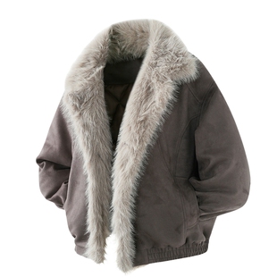 男士冬季皮毛一体厚外套男款夹克2026新款保暖棉衣超好看短款棉袄