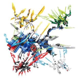 巨象JX80084拼装组装拼图机械龙队人仔战争坐骑神龙儿童玩具积木