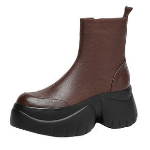 MILLIE'S/妙丽2026新款秋冬厚底增高短靴女英伦风马丁靴百搭女靴P