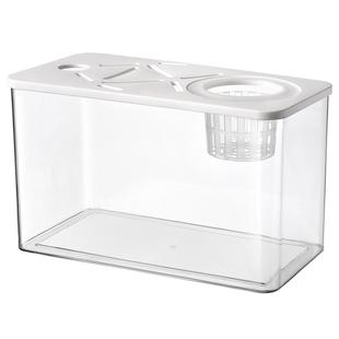 透明塑料金鱼缸摔不碎饲养缸带盖幼儿园儿童养鱼仿玻璃亚克力乌龟