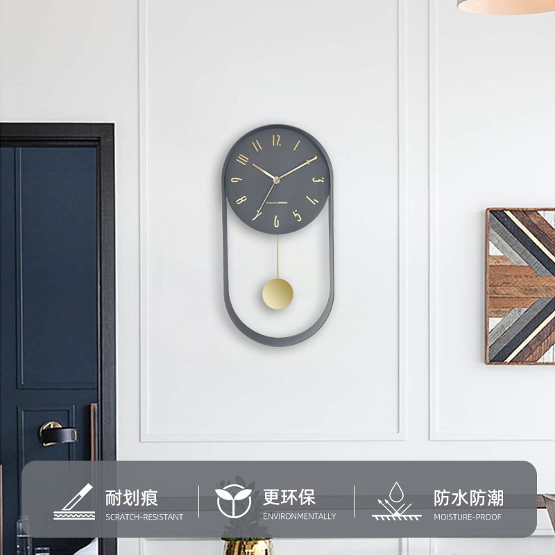 时尚轻奢摇摆钟现代创意批发墙铁客厅简约钟艺挂家用时钟挂钟钟表