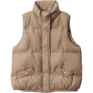 雅鹿2025秋冬新款羽绒服马甲女背心时尚马夹宽松显瘦立领韩版外套