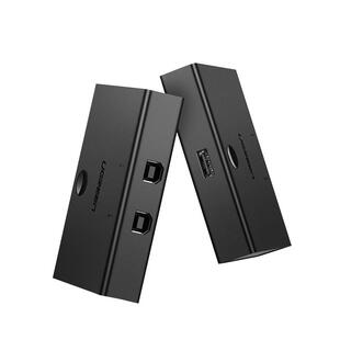 绿联打印机共享器转接头数据线连接两台电脑分接切换免网络共用一台扩展转换自动一分二usb接口一拖二分线器