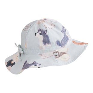 欢喜小熊婴儿春夏季纯棉帽子宝宝渔夫帽夏天遮阳帽新生儿太阳帽