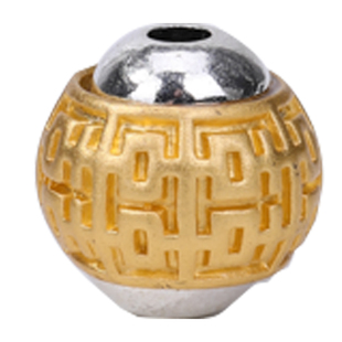 藏银哑金隔珠 福禄寿喜桶珠隔珠文玩diy手工藏饰星月菩提金刚配饰