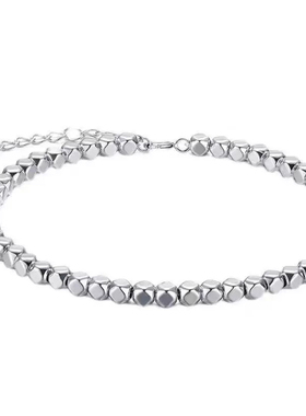 S999足银碎银几两方糖纯银手链女