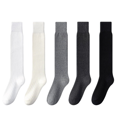 棉芝士灰色袜子女款长筒袜夏薄款