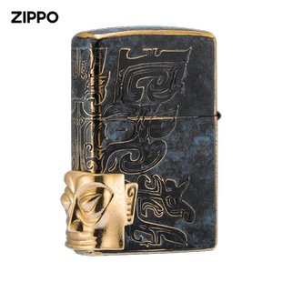 ZIPPO打火机青铜人面相正版之宝官方正品贴章个性收藏情人节送礼