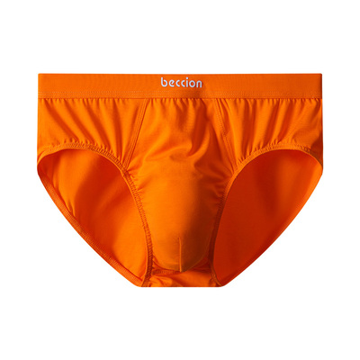 本命年蚕丝抗菌里裆橙色三角内裤
