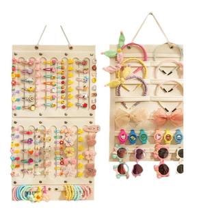 儿童发夹收纳架挂墙头绳皮筋女童发箍发圈发卡发饰品首饰盒壁挂袋