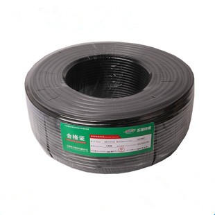 纯铜电线足米信号线RVV2芯3芯0.5/1.0平方监控防水护套电源线