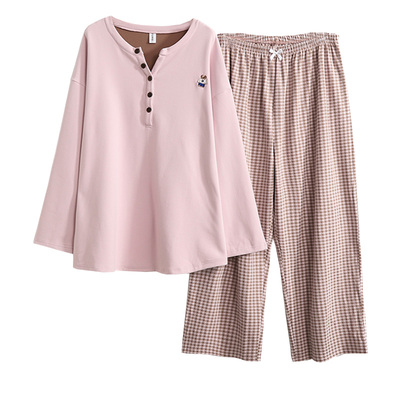 大码睡衣胖mm秋冬德绒家居服女