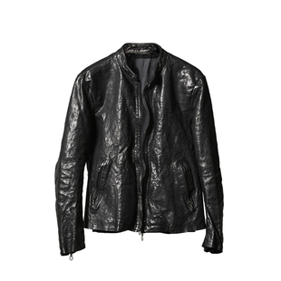 DREAMBOX钧博2025新款瑞士riri拉链皮衣水洗马皮复古皮夹克外套