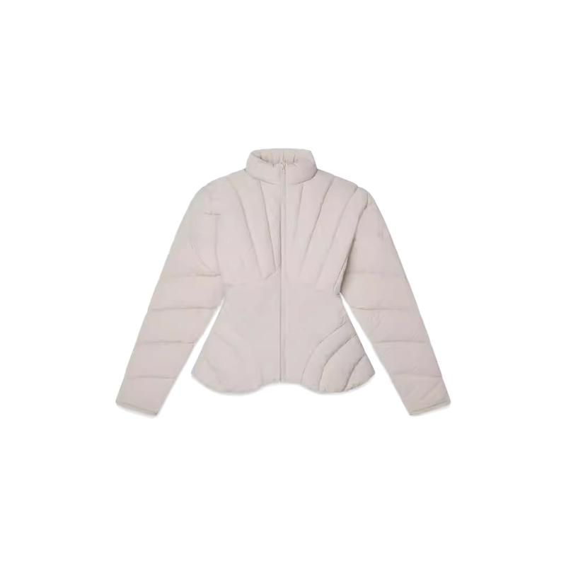 收腰短款拉链棉服外套