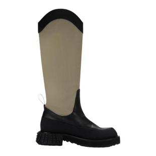 那英同款lost in echo秋冬V口宽筒一脚蹬骑士靴高筒厚底长筒靴