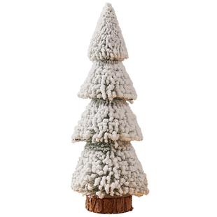 小圣诞树模型摆件迷你餐桌面雪松模型道具假雪粉微缩景观造景装饰