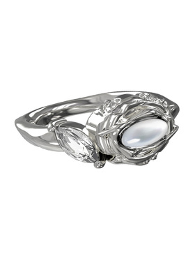 MonsterHarmony椭圆母贝锆石戒指