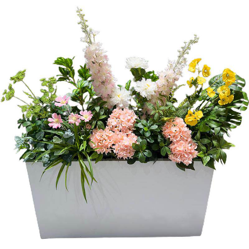 喜语仿真绣球花艺落地花箱装饰花