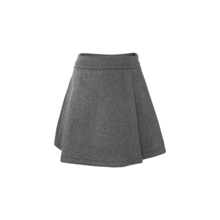 迟伞伞 立体剪裁万搭 多色羊毛毛呢短裙气质半身裙女显瘦a字半裙