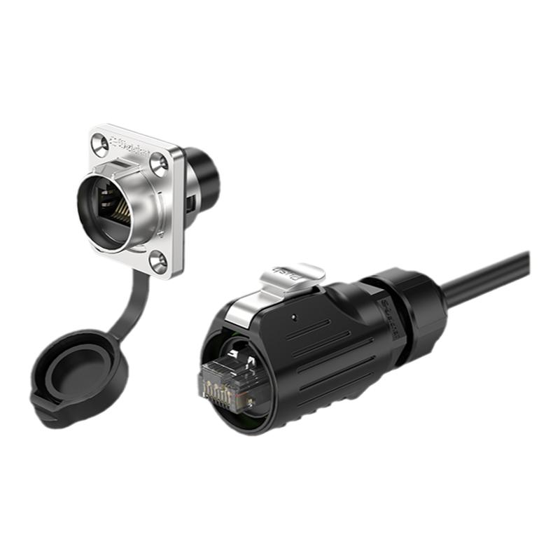 EW-LP16型RJ45防水型直通接头连接器航空插头高速率网络接口插座