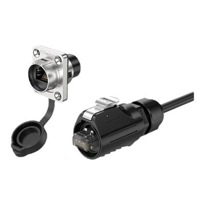 EW-LP16型RJ45防水型直通接头连接器航空插头高速率网络接口插座