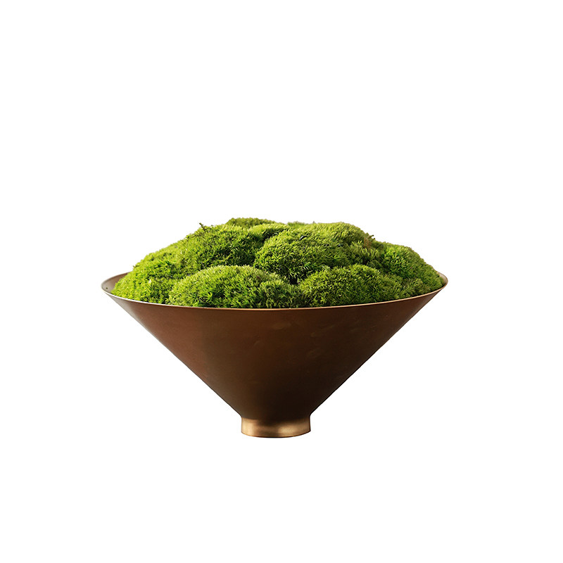 新中式禅意古风金色花器永生苔藓