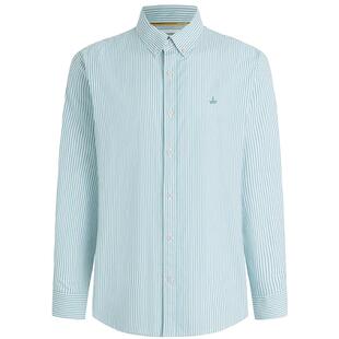 Navigare意大利小帆船绿色条纹衬衫男长袖2026春季纯棉休闲衬衣