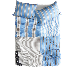 美好商店at home四件套{英国蓝钟}中古条纹全棉100支床品