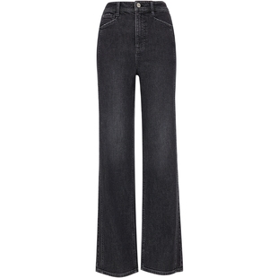 ONLY2025冬季新款复古水洗裤线前移高腰显瘦窄版直筒裤牛仔裤女