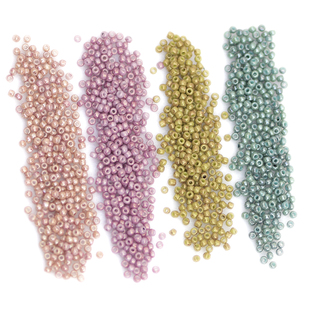 日本东宝2/3mm大理石米珠/磨砂雾彩金彩质感发簪玻璃散珠DIY饰品