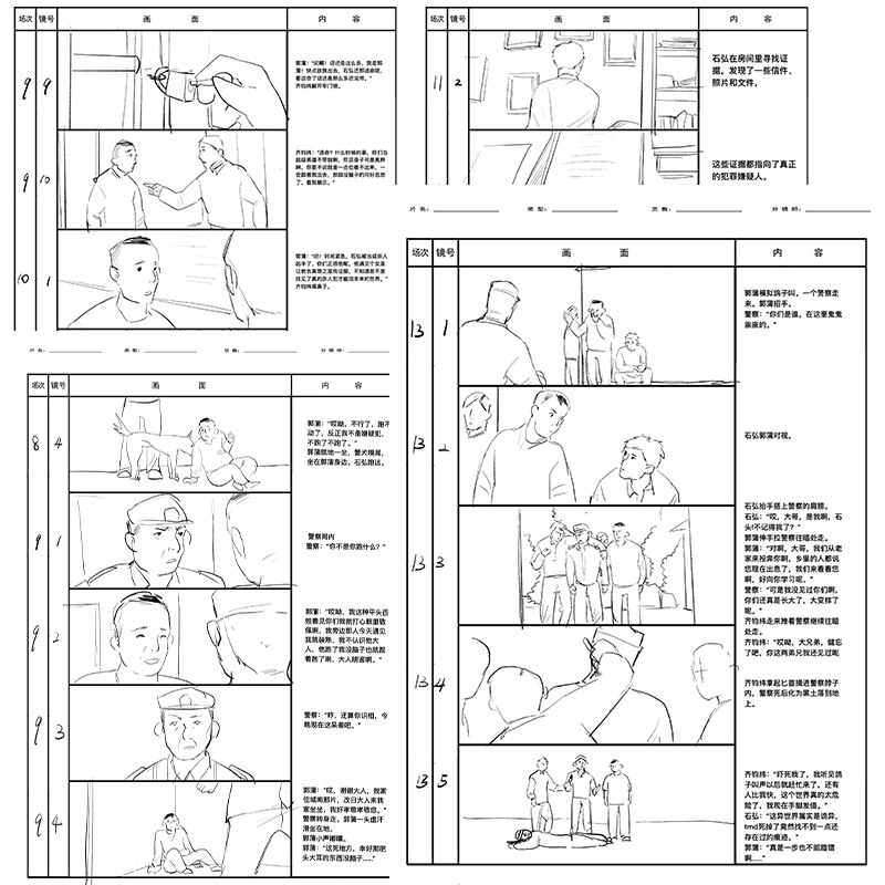 分镜代画手绘逐帧动画制作四格条漫分镜头脚本线稿图设计漫画定制