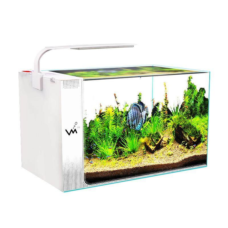 新款超白玻璃缸造景小型鱼缸客厅家用生态侧过滤懒人一体机免换水