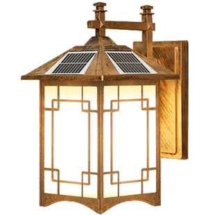 太阳能壁灯中式家用户外室外露台墙壁花园别墅防水led庭院灯超亮