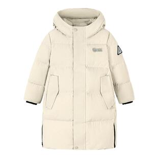 迷你巴拉巴拉男童三防羽绒服儿童长款加厚极寒滑雪外套2025冬新款