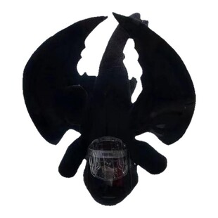 无牙仔头盔摆件可爱个性装饰品配饰玩偶电动车摩托车翅膀可动外卖