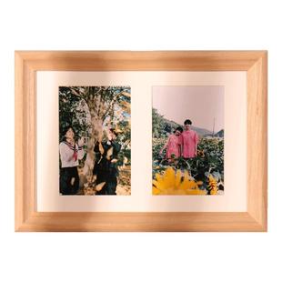 实木相框礼物摆台情侣打印照片做成画框余生有你定制挂墙带卡纸
