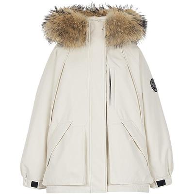 KBNE【90绒】貉子毛领防风派克羽绒服女冬季长款外套秋冬新款女装