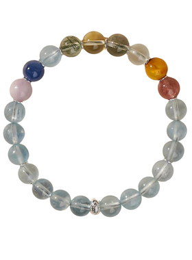 山川心语高冰海蓝宝开智手链