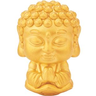 明牌珠宝黄金本命佛手串 硬金十二生肖金佛足金情侣转运珠AFP0909