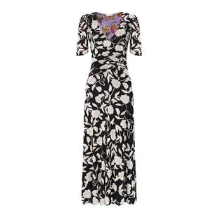 [双面穿]DVF2026早春新款茶歇裙双面印花弹力网纱连衣裙DS4T005