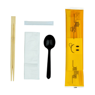 一次性筷子美式勺筷子四件套餐包外卖筷子拌饭轻食加硬勺纸巾牙签