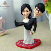 爱 软陶人偶真人公仔来图定制diy泥塑雕塑真人陶偶泥人礼物 抱抱