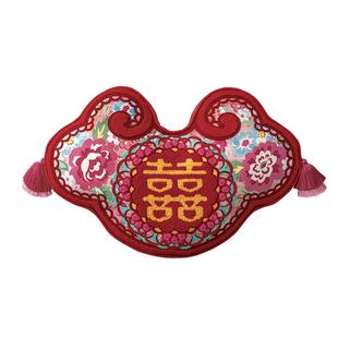 爱诗乐『鸳鸯囍事』同心锁抱枕新中式婚房红色喜字结婚礼物靠枕