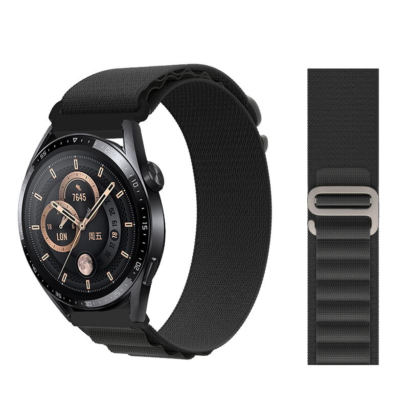 适用华为gt5手表gt6/gt2表带watch5/4/3智能gt6/5/2pro配件小米荣耀米三星高山尼龙回环手表带男女