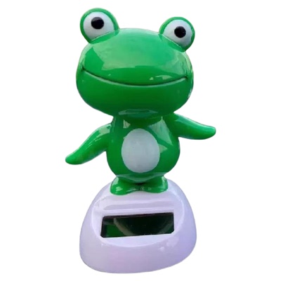 汽车太阳能青蛙摆件卡通公仔