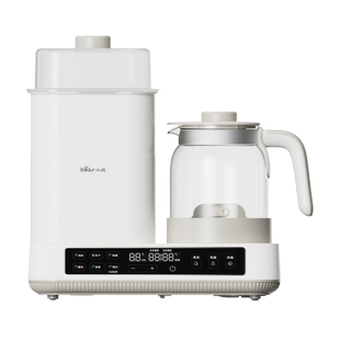 小熊全玻璃恒温水壶婴儿专用暖奶瓶蒸汽消毒器二合一体机烘干家用