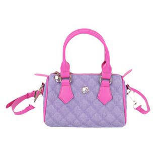 【Barbie芭比官方正品】格子波士顿包女生保龄球包斜跨包新年礼物